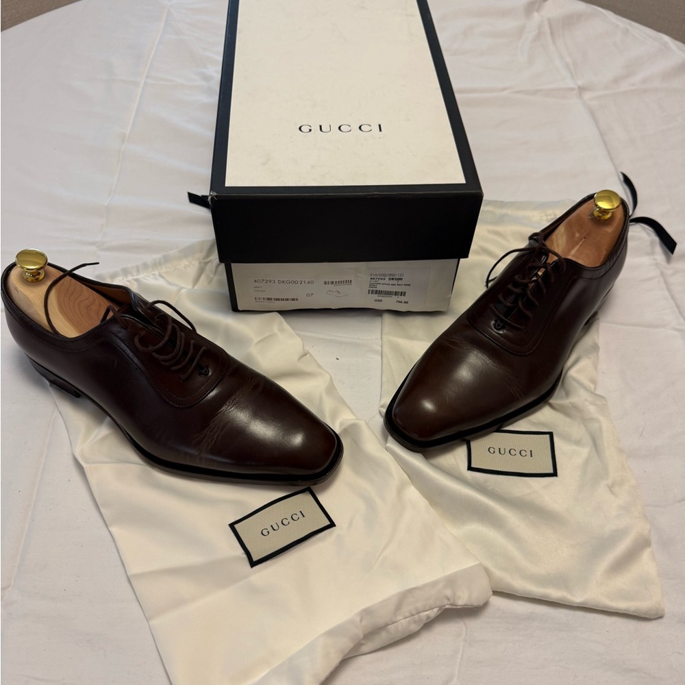Gucci Men's Dark Brown Leather Oxfords